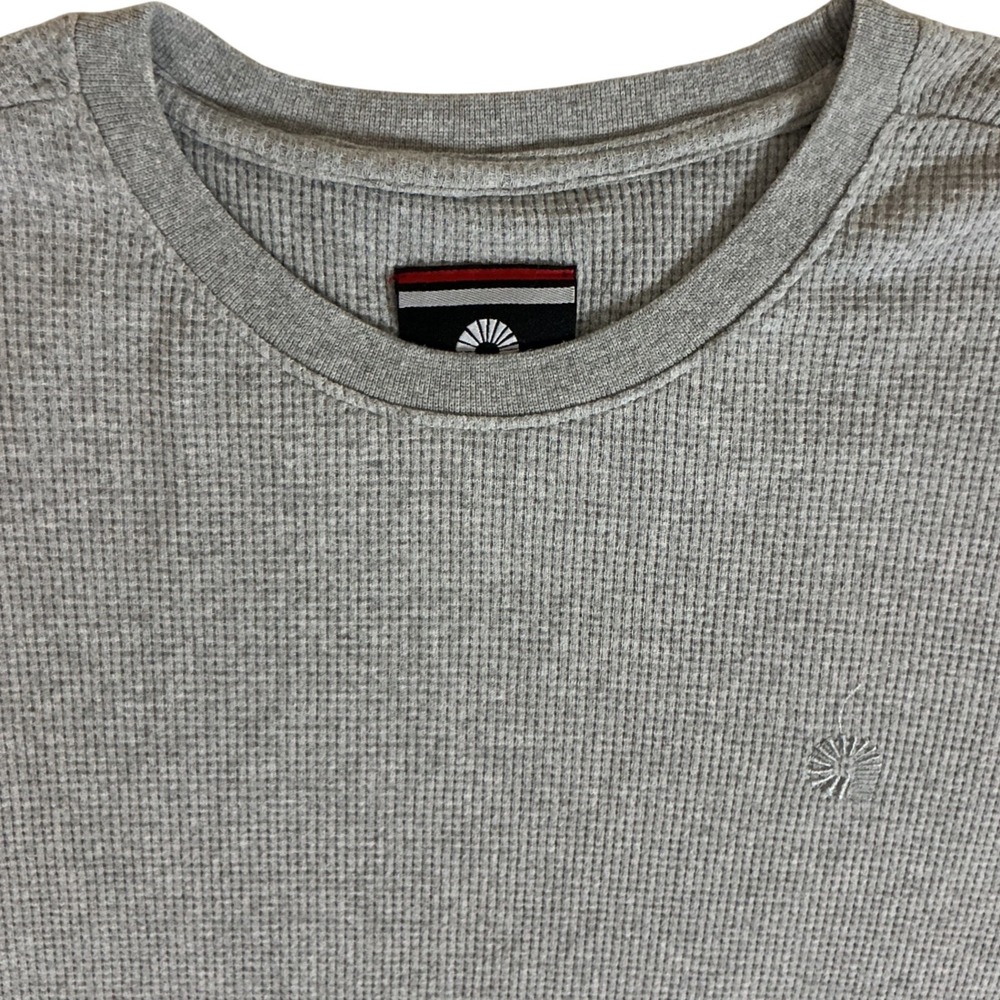 Akademiks Thermal Shirt Mens XL Gray Waffle Knit Long Sleeve Logo Tee